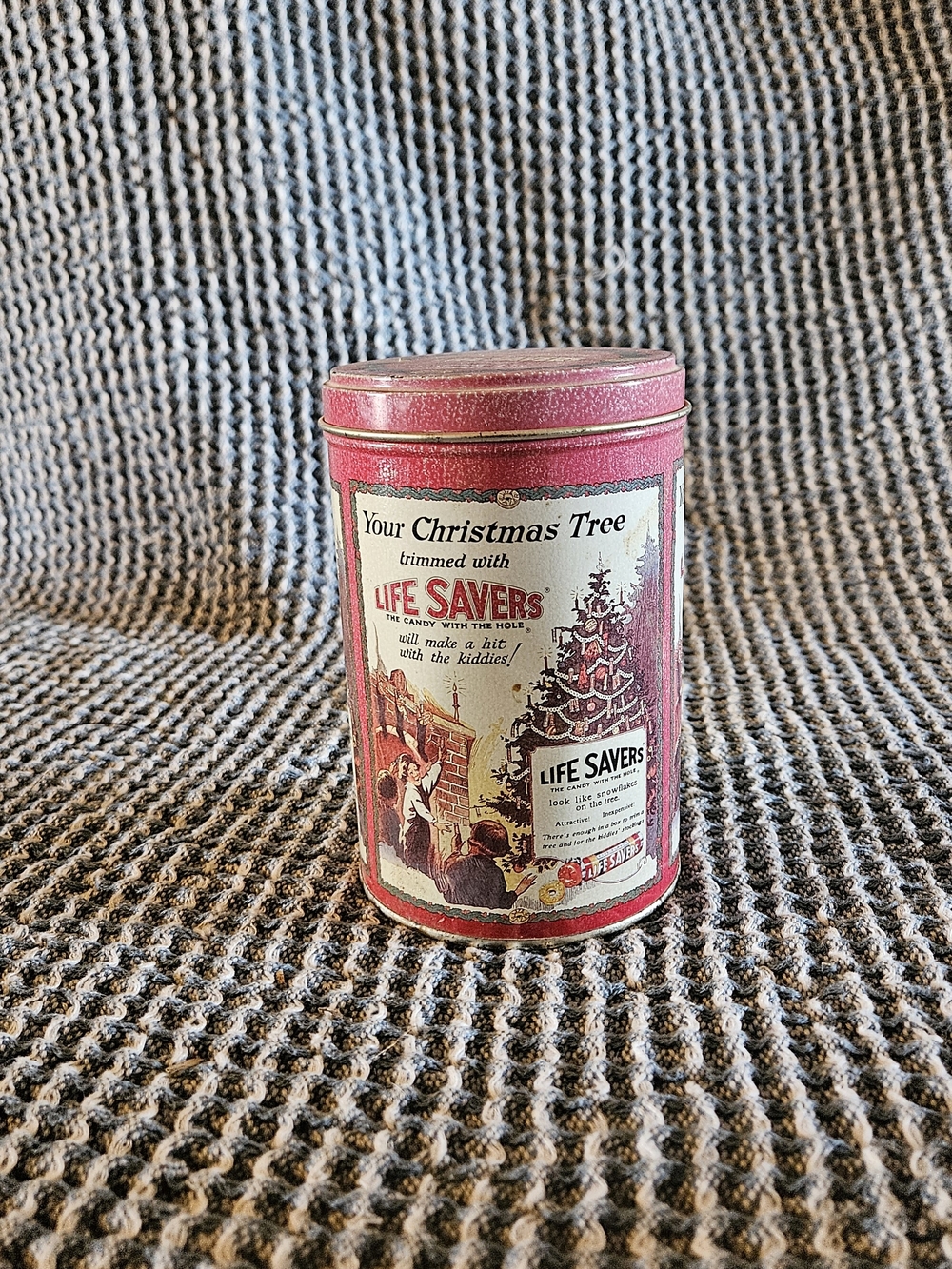 Life Savers Holiday Tin with Vintage Christmas Label